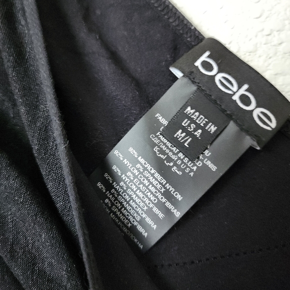 BEBE Y2k bodycon stretch dress in black full zip size M/L - Picture 4 of 7